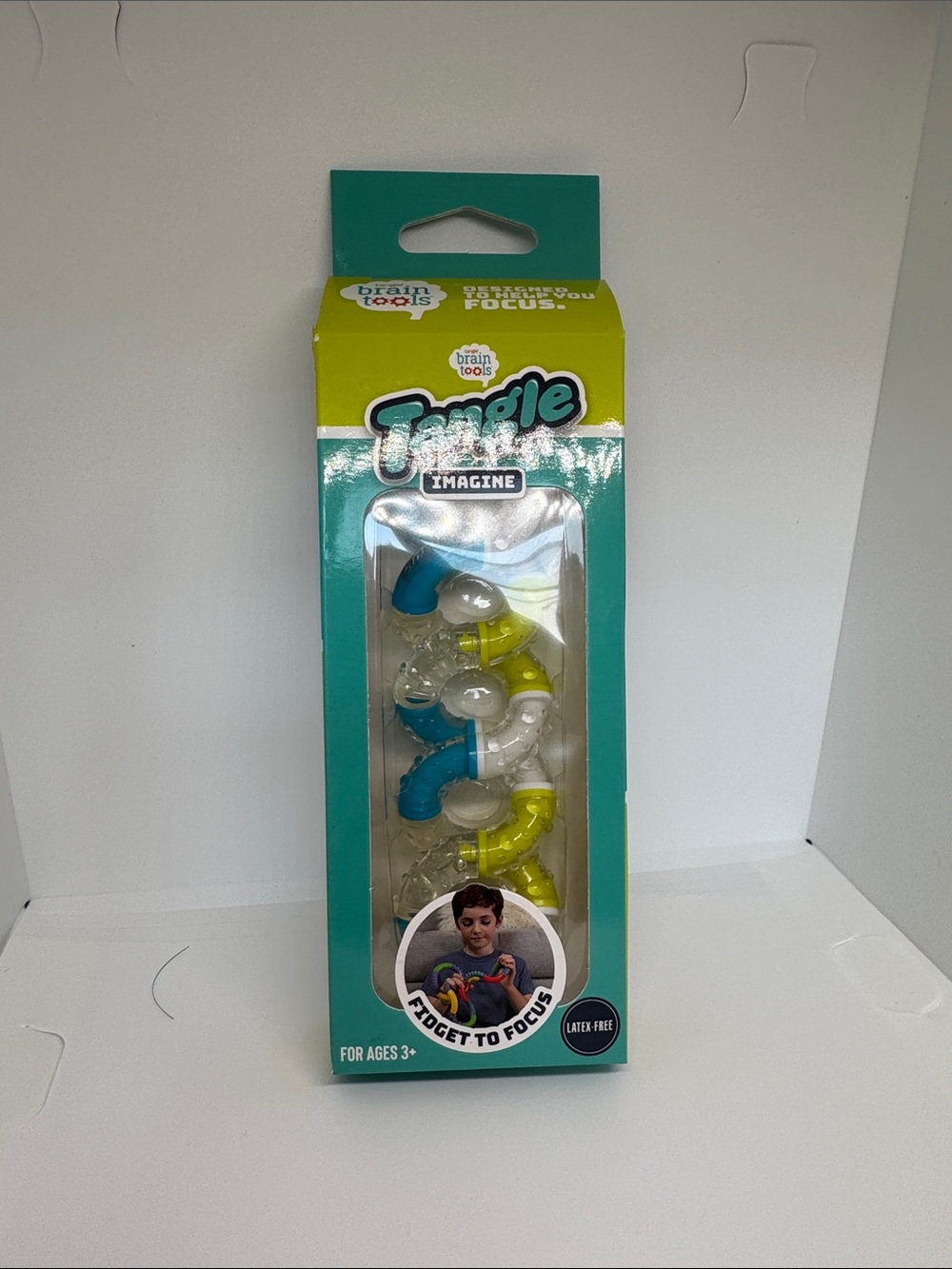 ANGL Multicolor Teal, Yellow, Blue & White Tangle Fidget Toy